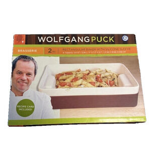 Wolfgang Puck Brasserie Rectangular Baker Dish w Silicone Sleeve 2.5 Qt NIB